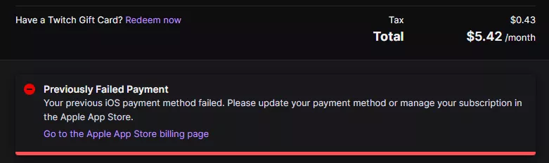 Can't Sub or Even Be Gifted a Sub