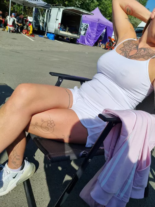 Can't wait for racing season to start back up so I can distract all the riders to help my man win hehe!