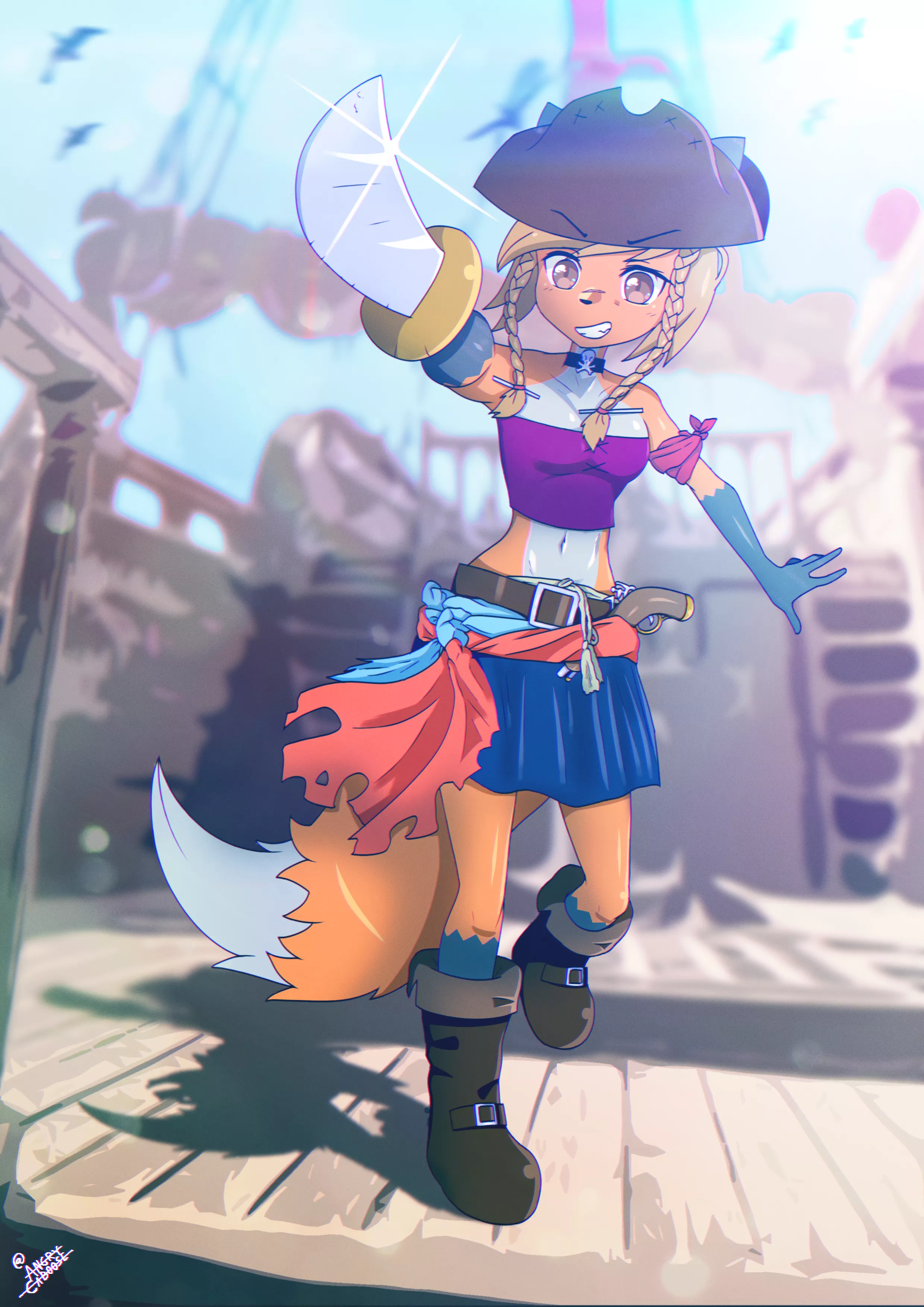 Cap'n Cabby on deck! (art by me @angrycaboose)