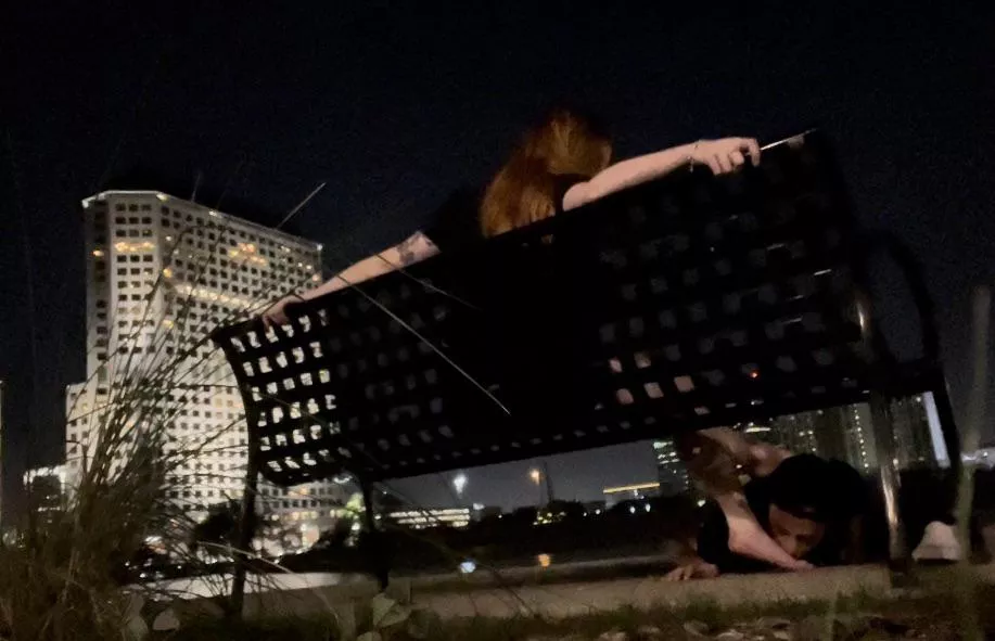 Casual date night public foot worshipping