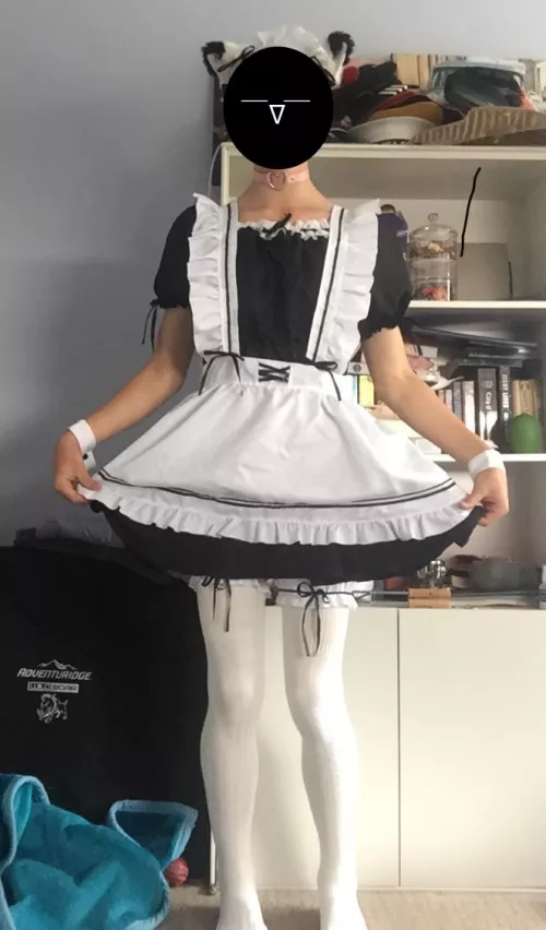 Catboi maid returns! Finally found some long socks that fit :)