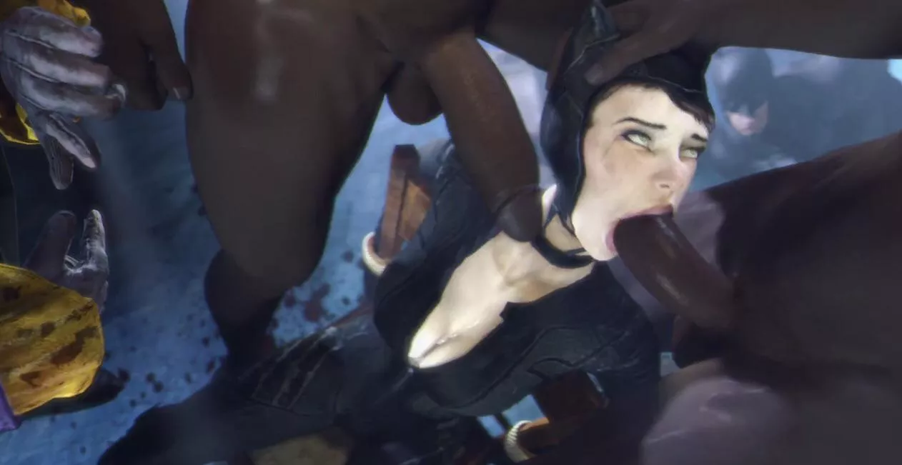 Catwoman sucks dick while Batman watches