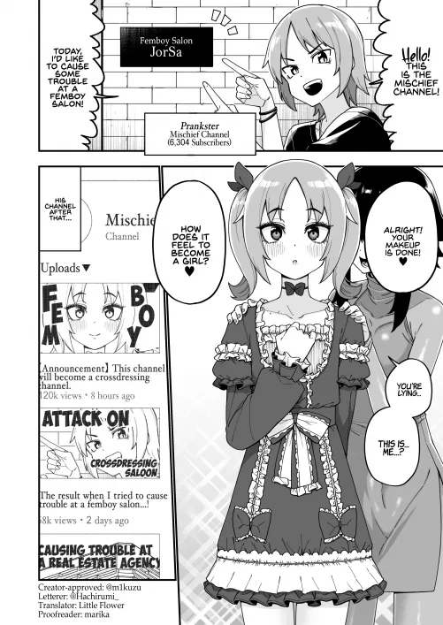 Causing mischief at the femboy salon