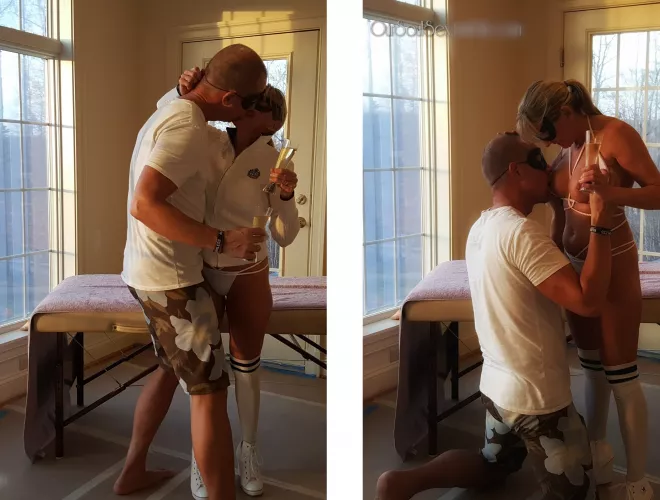 Celebrating Summer in Winter (m/f couple)::: 'Baby - you have way too many clothes on!'