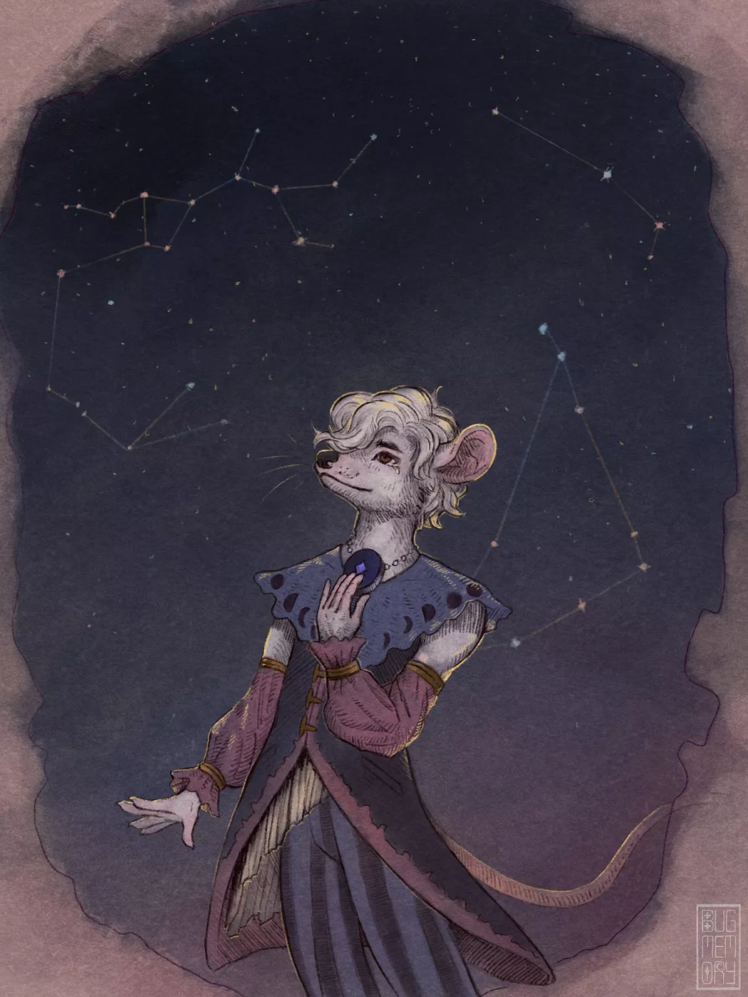 Celestial Commission of a Twitter user's mouse character!