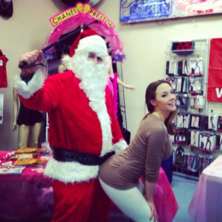 Chanel Preston gets a spanking from Santa Claus for pretty much being naughty every single day this year.