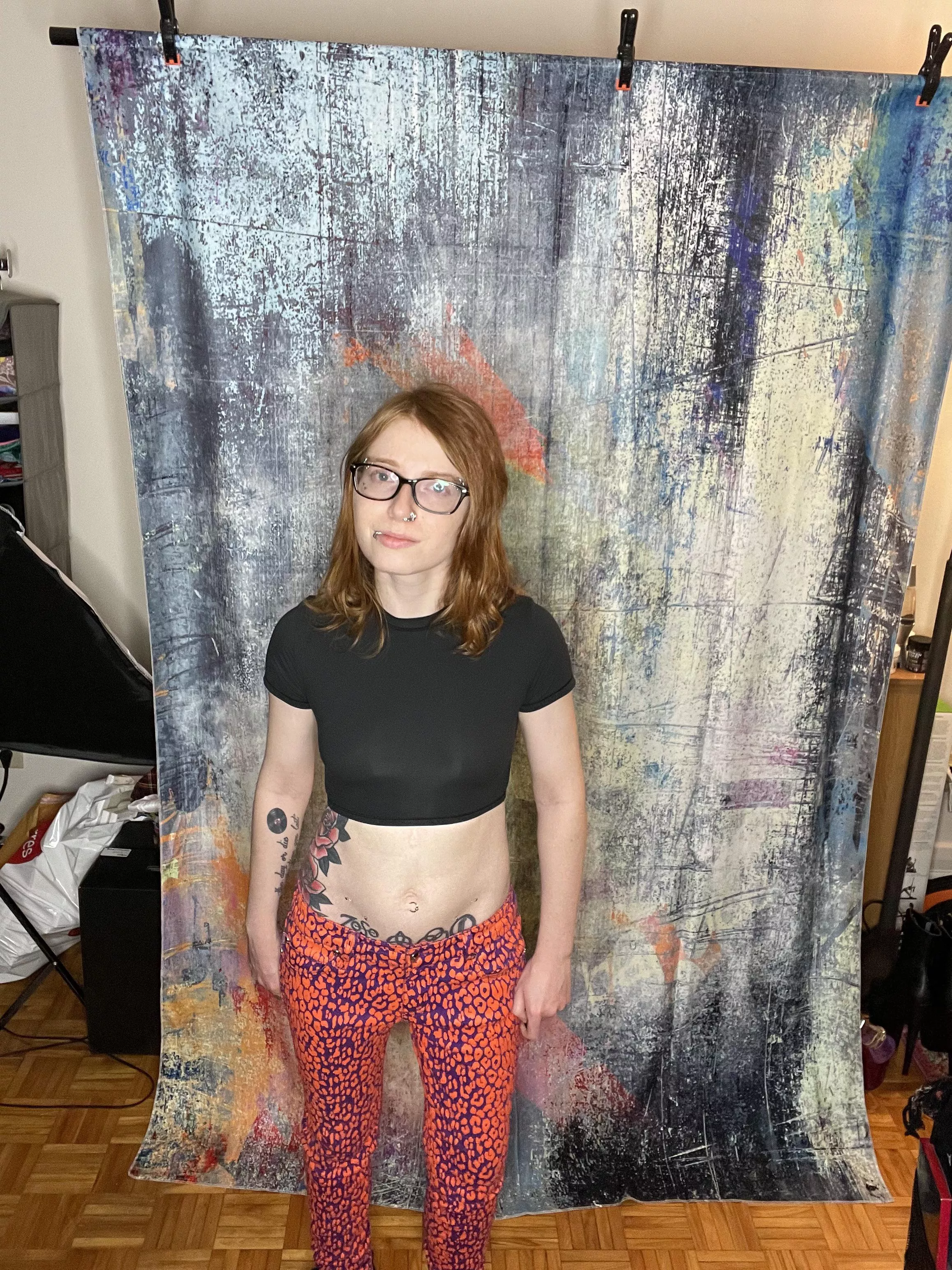 Cheetah jeans and my skims shirt.