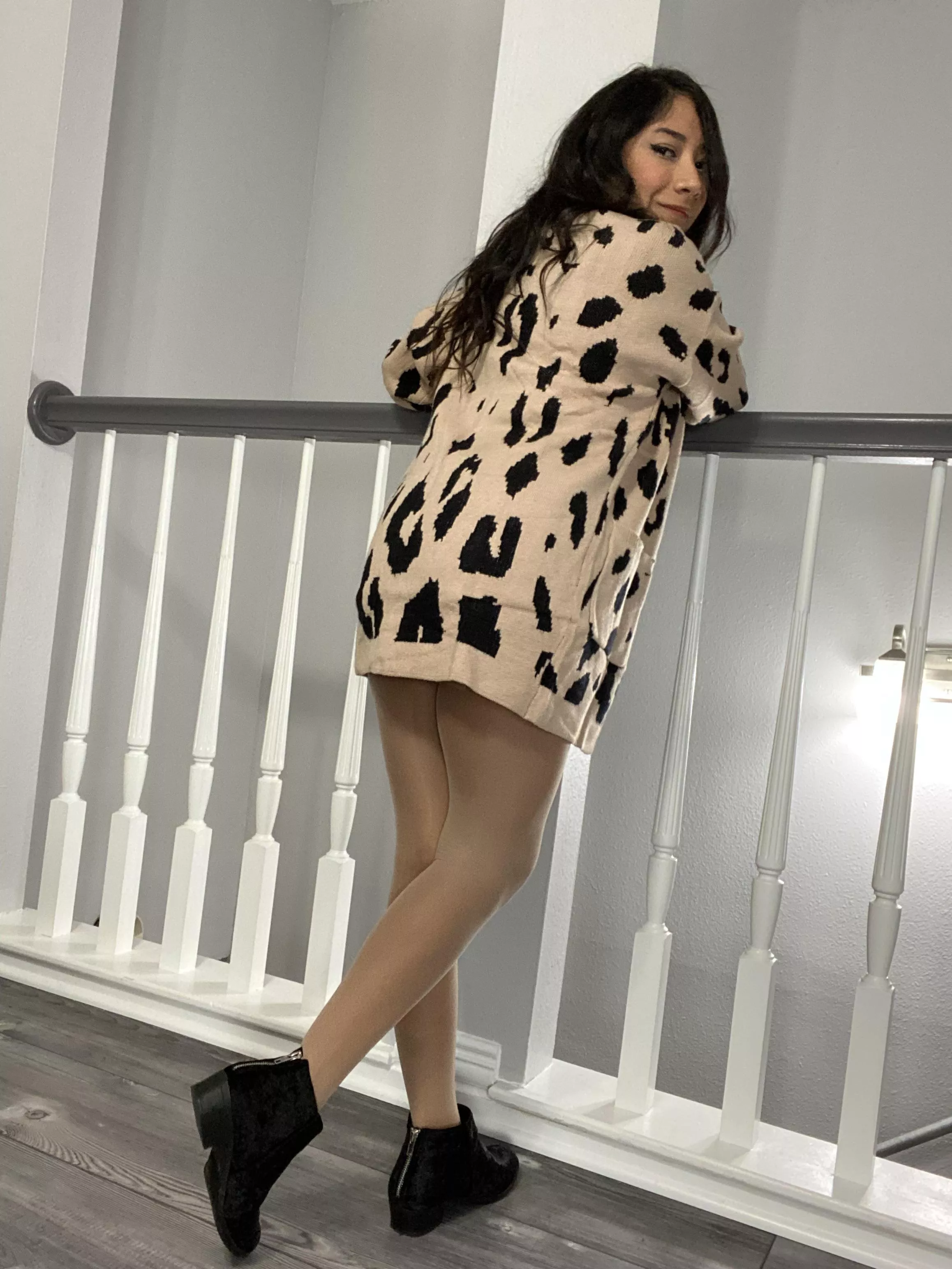 Cheetah with all natural 15 denier pantyhose