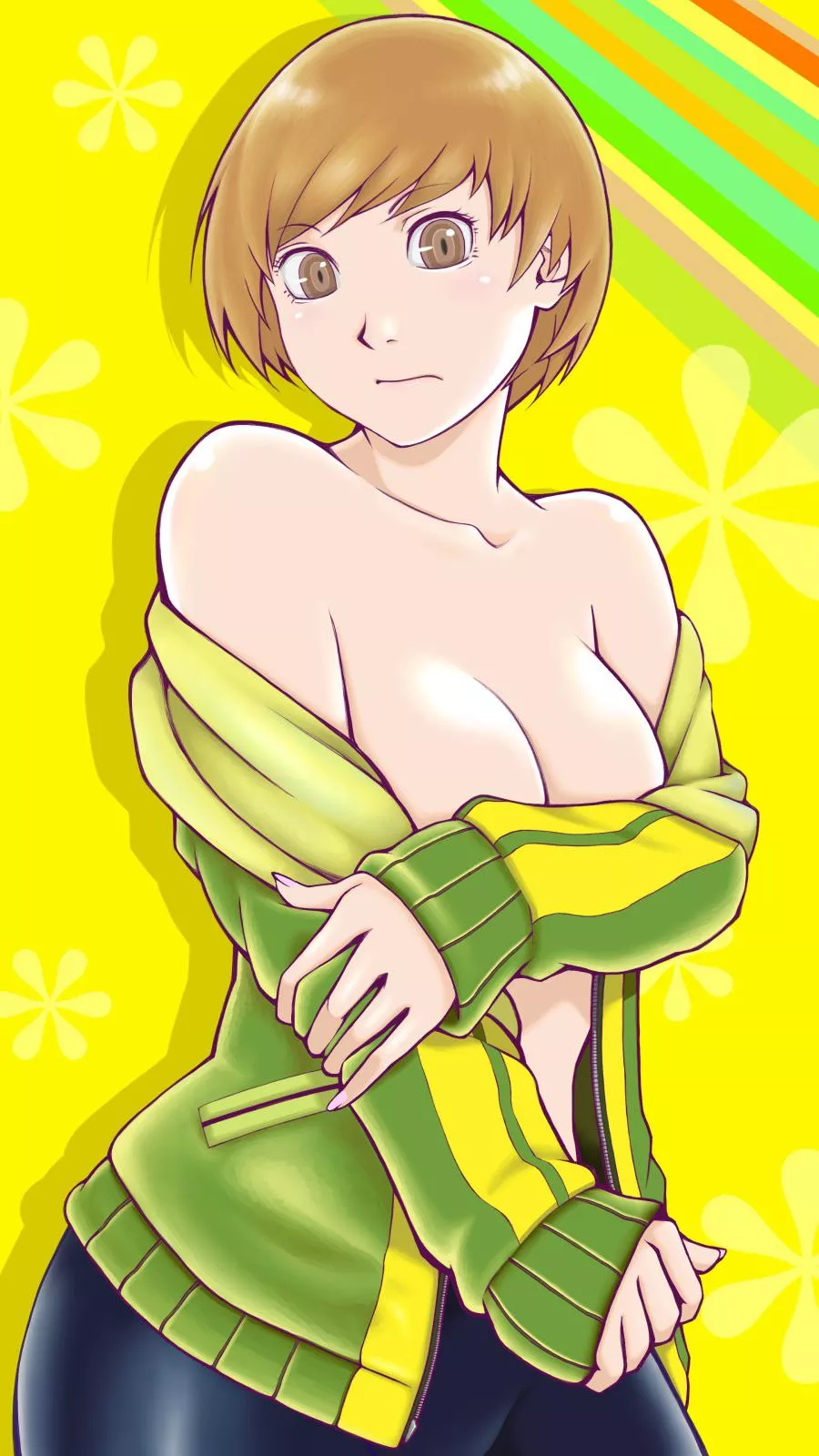 Chie removing her jacket