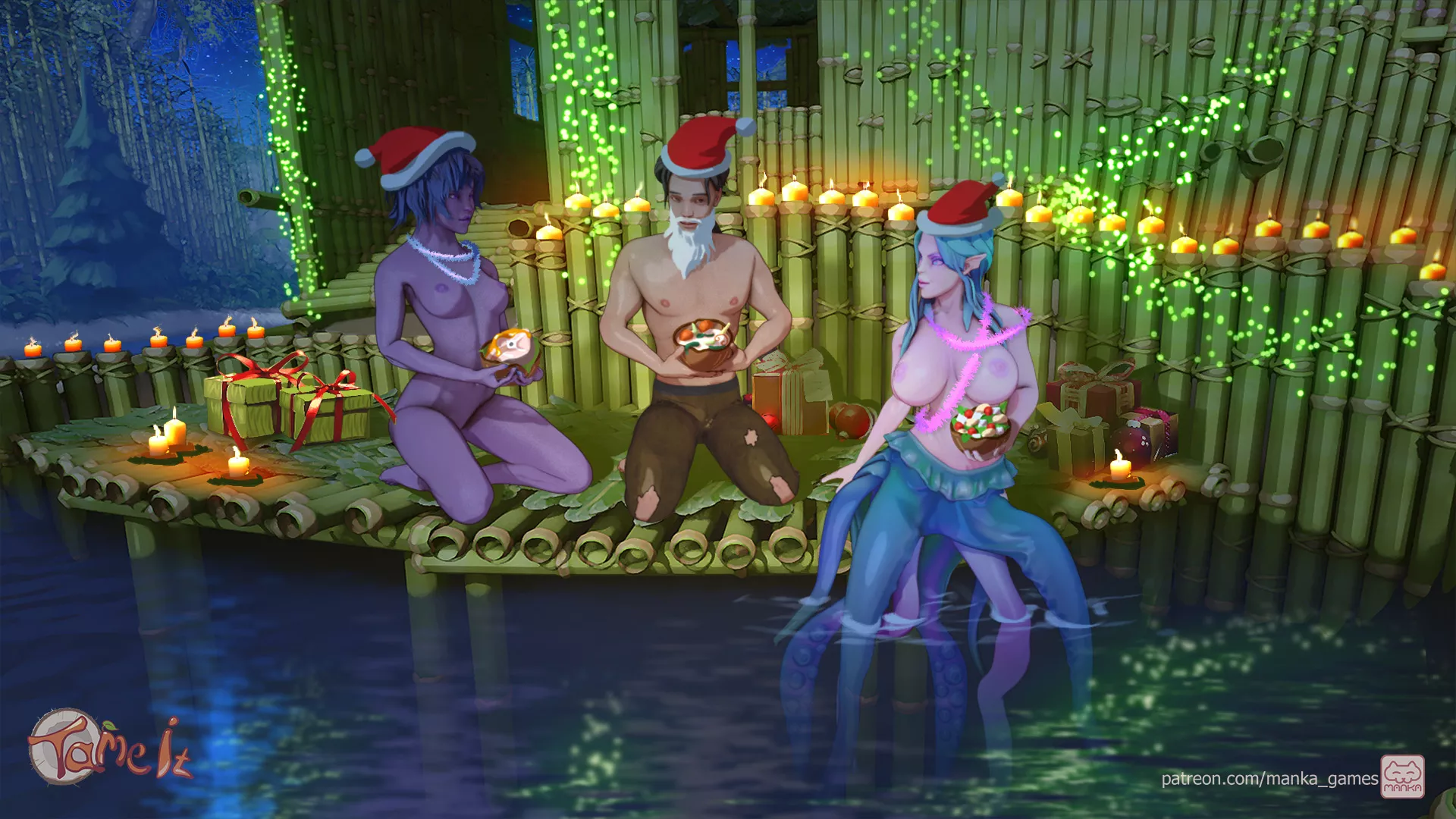 Christmas celebrations with monster girls from Tame It!