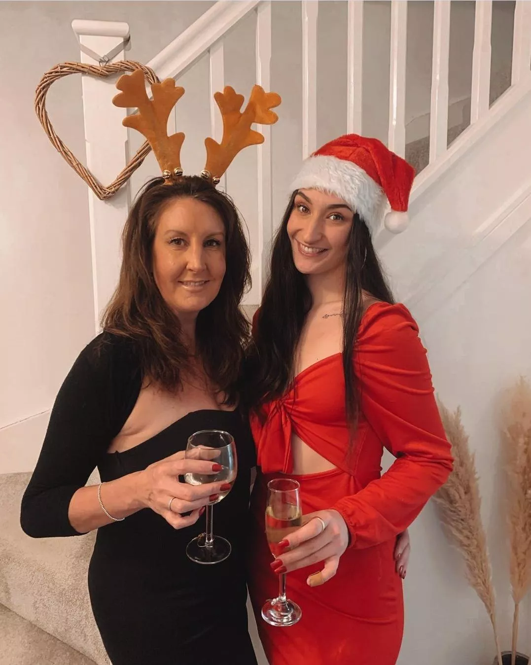 Christmas mother and daughter