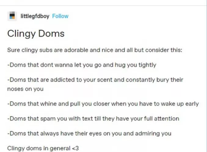 Clingy Doms <3❤️