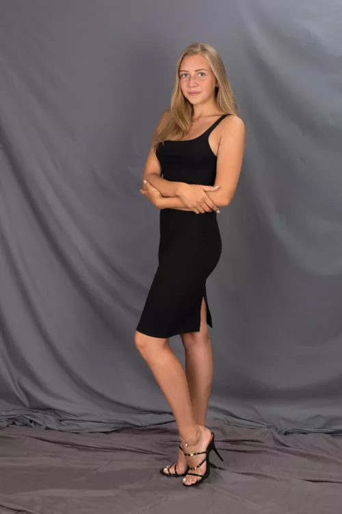 College girl getting ready for prom