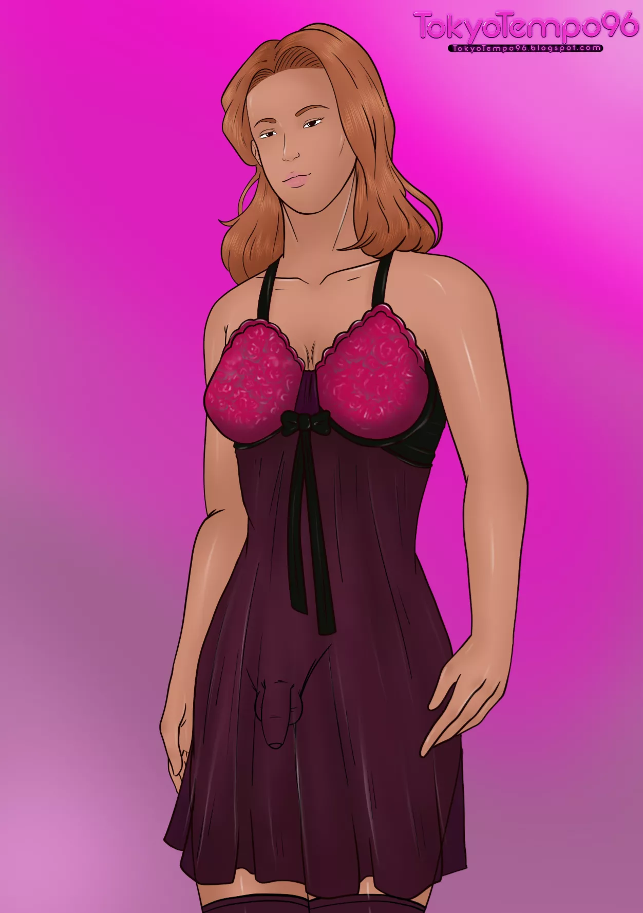 (COMMISSIONS OPEN) A little surprise underneath her nightdress | Another portrait made for a follower! (COMMISSIONS OPEN) A little surprise underneath her nightdress | Another portrait made for a follower!