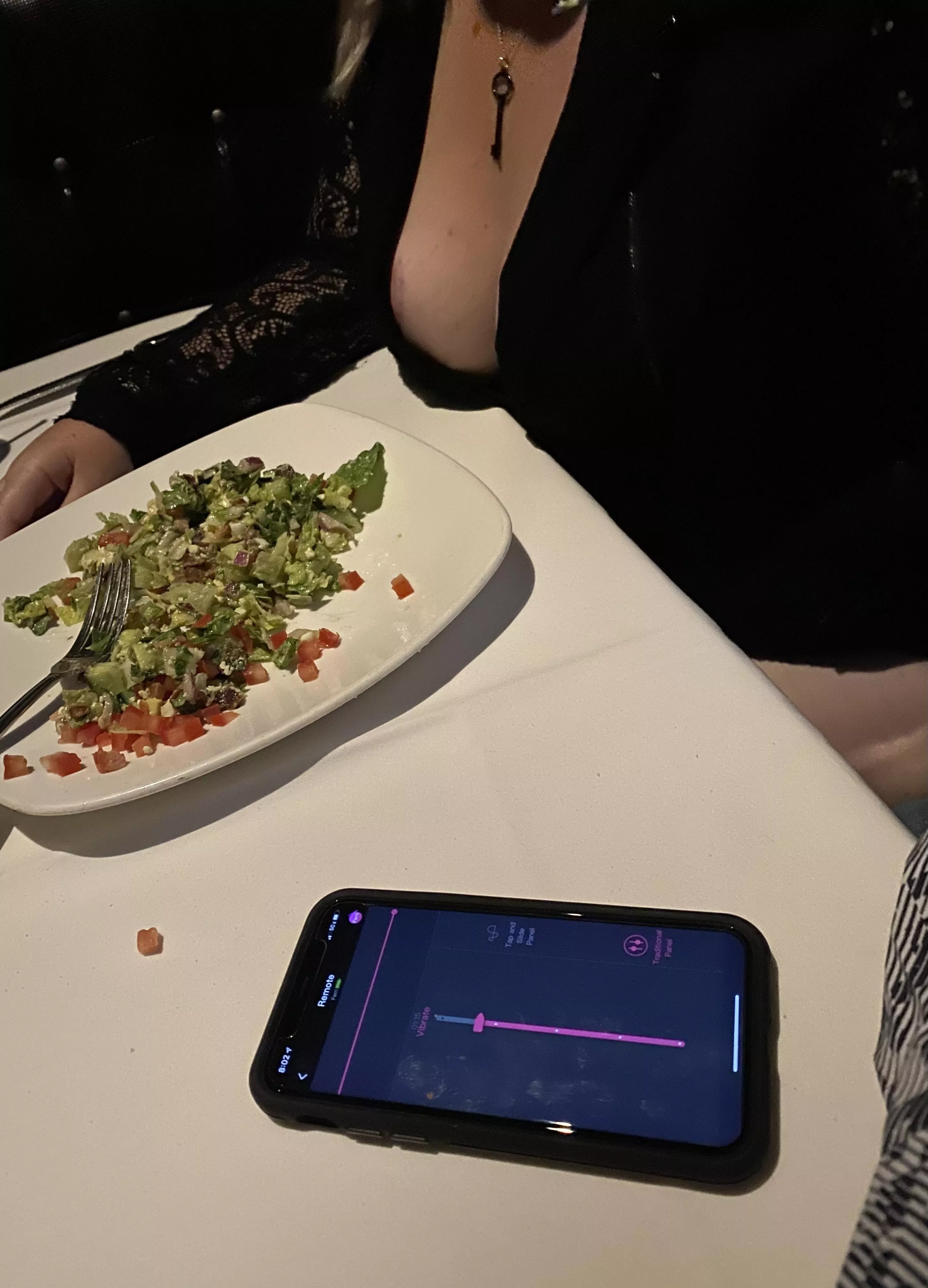 Controlling my wife’s vibrator while on a dinner date. Made for a fun night! (OC) Controlling my wife’s vibrator while on a dinner date. Made for a fun night! (OC)