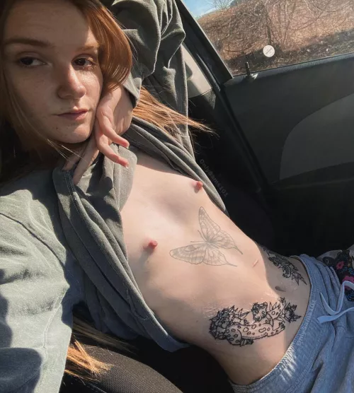 Couldn’t help myself from showing you my tits and new tats ASAP 😅 I think the bystanders enjoyed too
