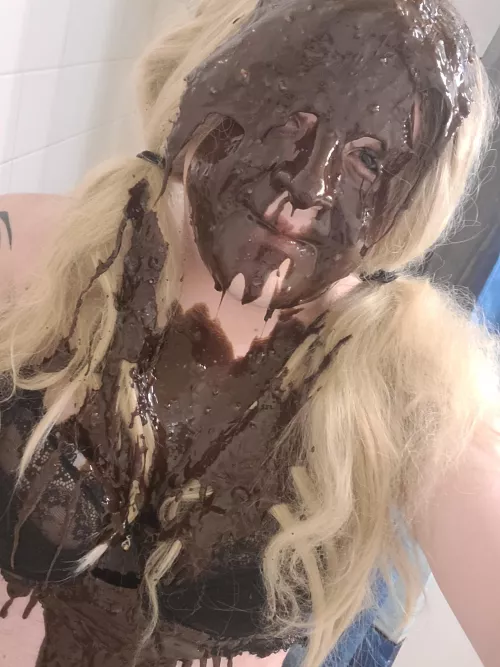 Covered in chocolate sauce.. what's a girl to do?