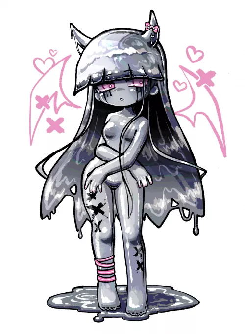 Created a liquid metal slime girl! Her name is Amelia Velvy ~