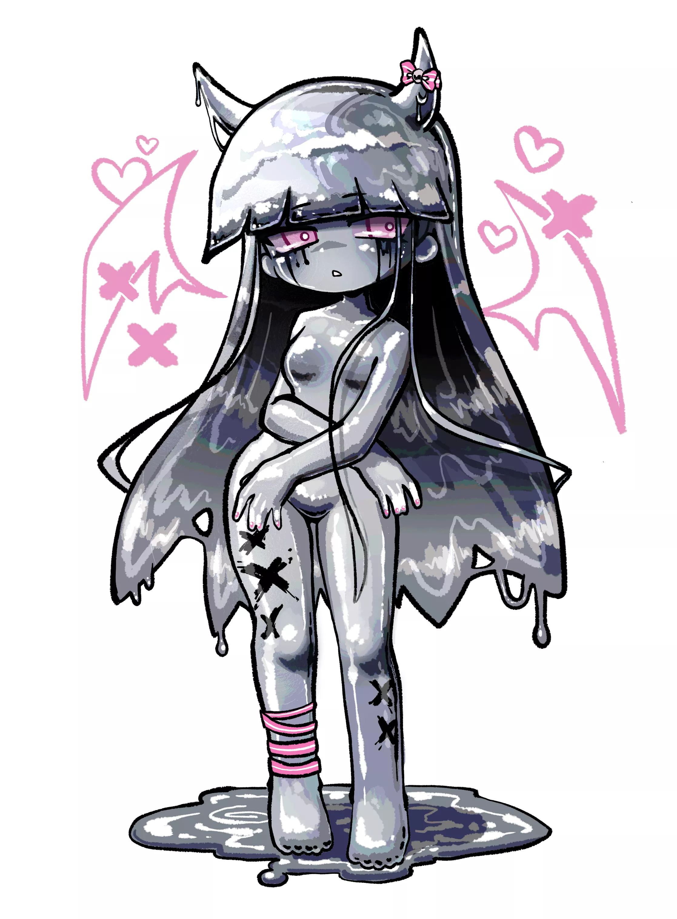 Created a liquid metal slime girl! Her name is Amelia Velvy ~