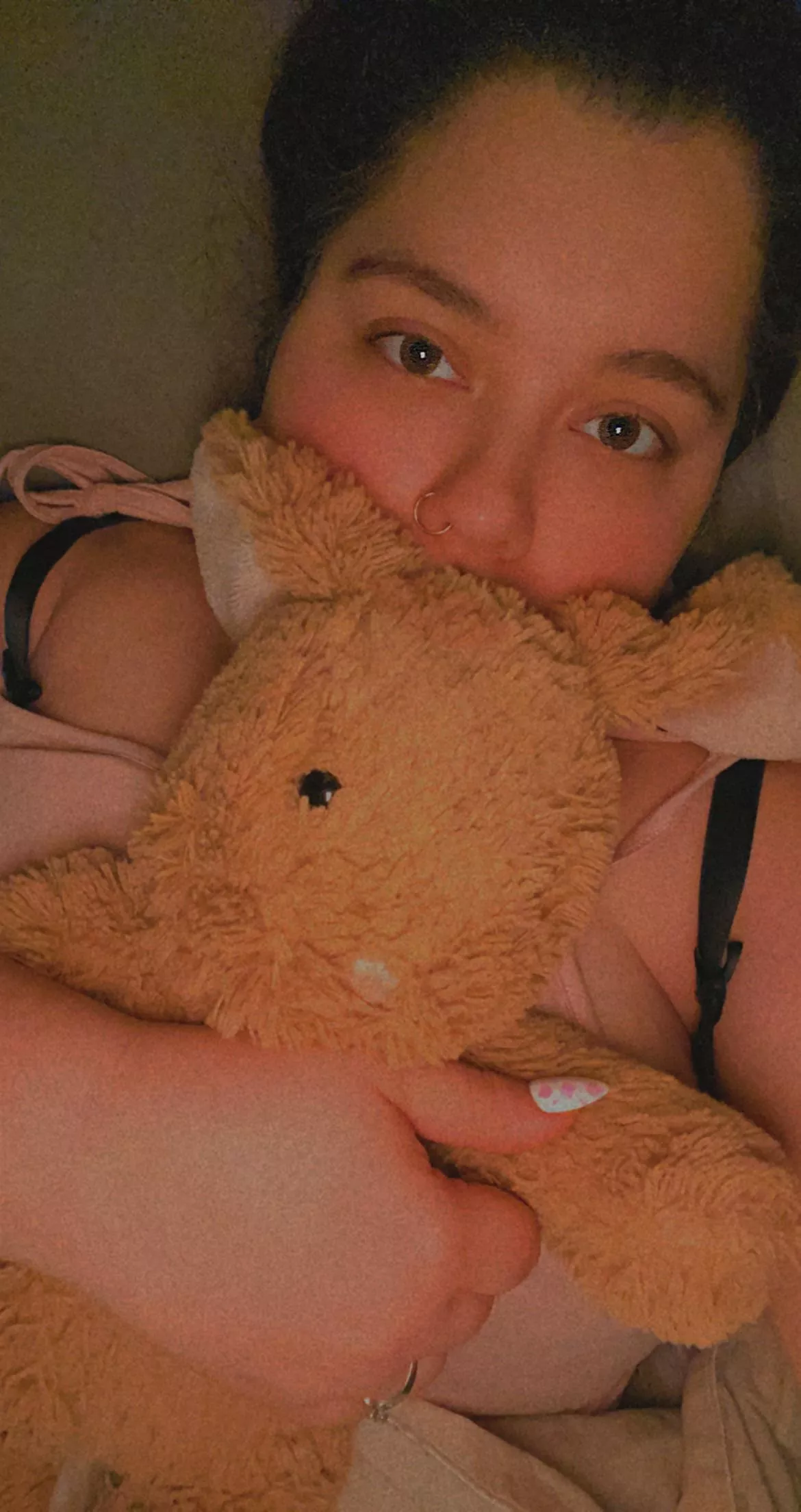 cuddling my oldest and most trusted friend to feel better about being ghosted. he has a beating heart that still works and helps me feel calmer