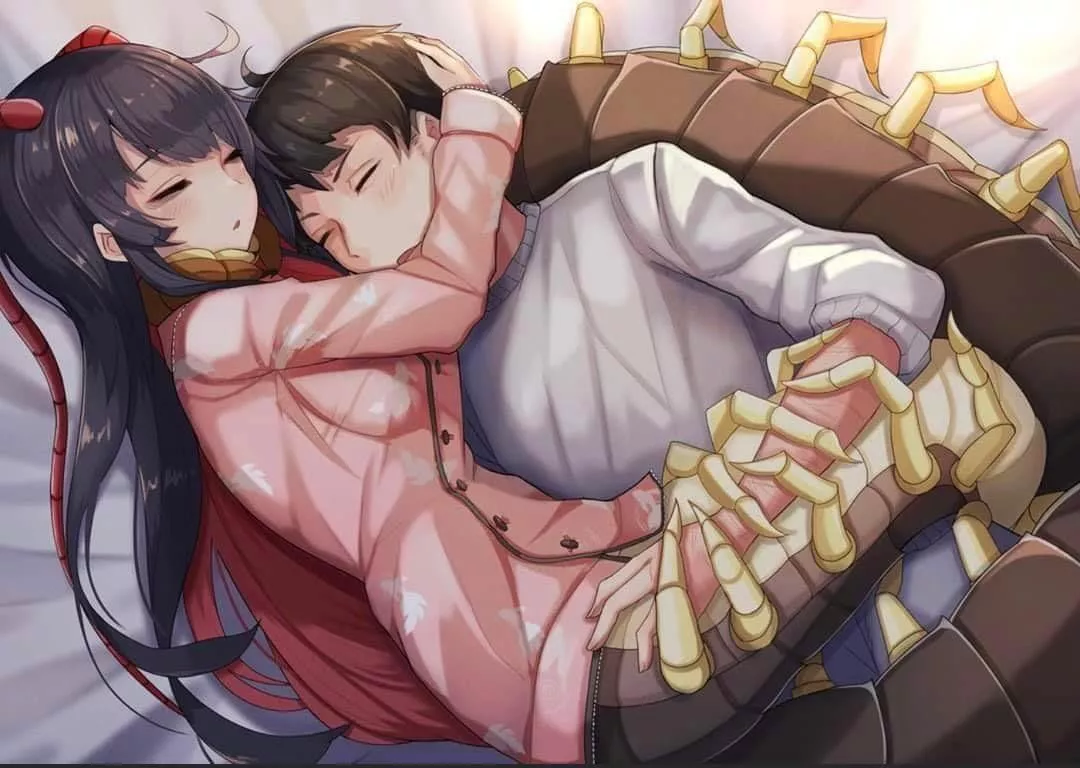 Cuddling with a centipede girl