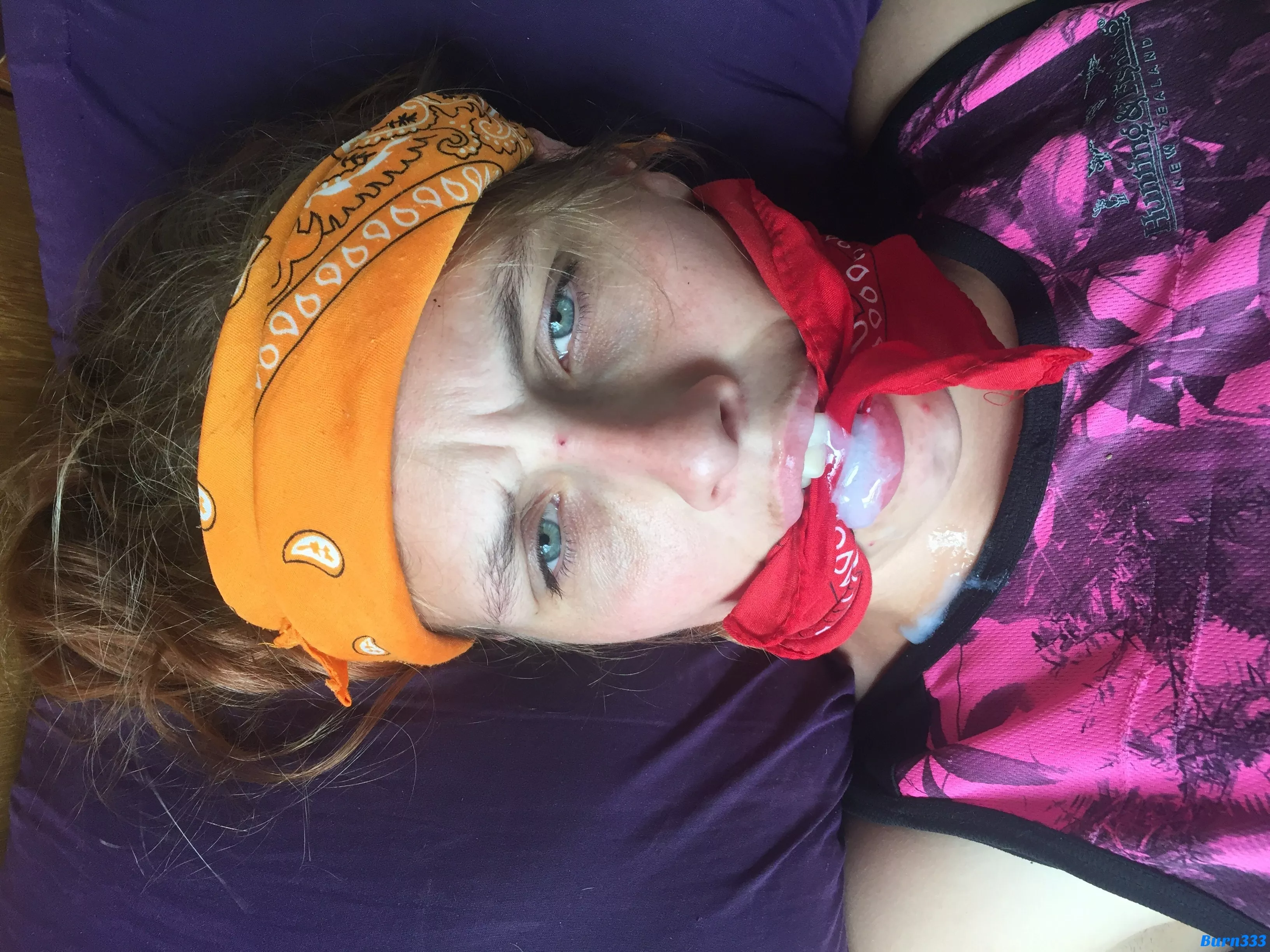 cum in her mouth + cleavegag