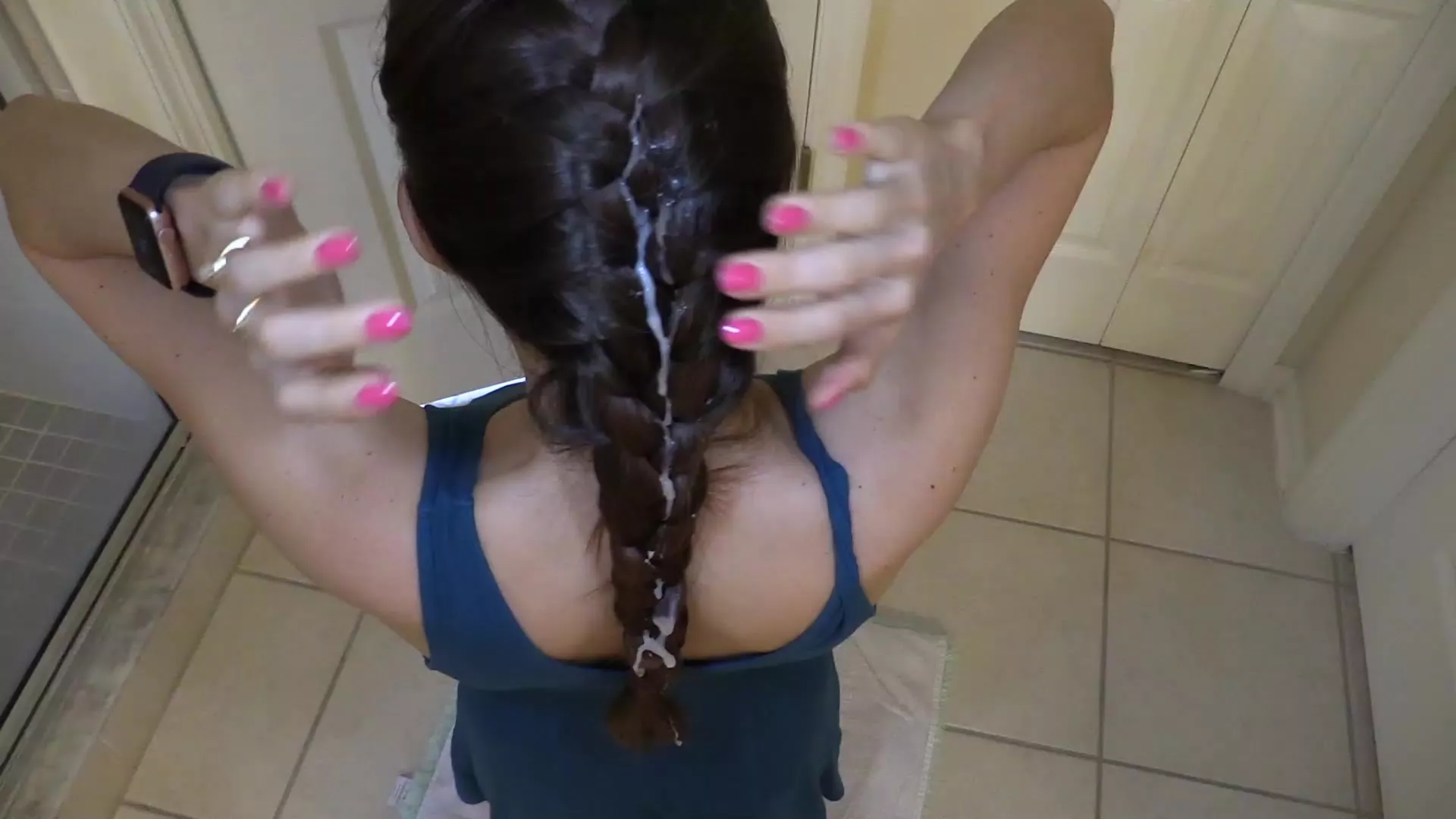 Cum on her braid from lelulove
