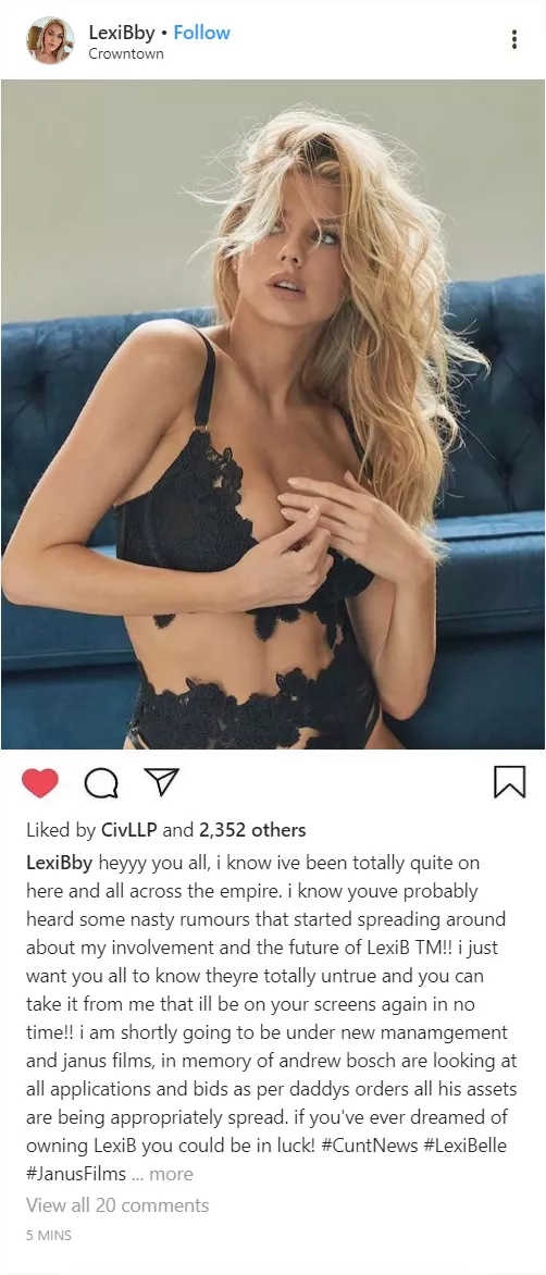 Cuntagram - Ever Wanted to own Lexi B? Read Below xox