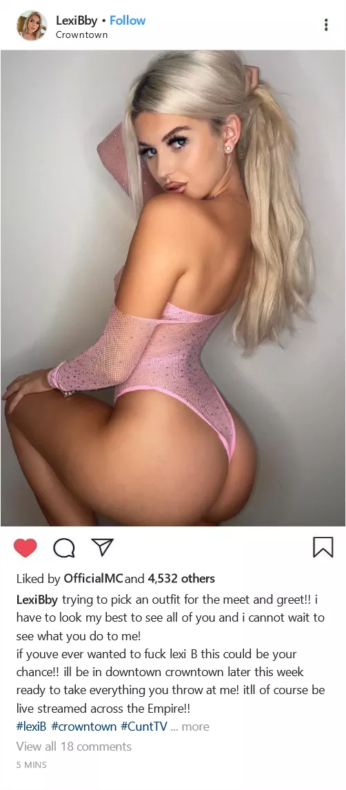 Cuntagram - Gettign ready for the Lexi B Meet and Greet! See below