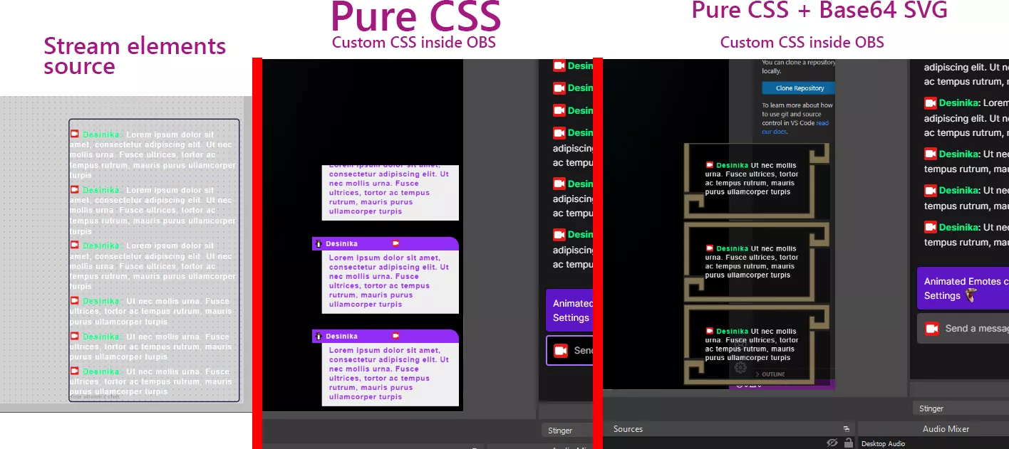 Custom chat with Streamelements + CSS (guide in chat)
