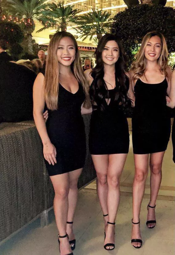 Cute Asians in Little Black Dresses