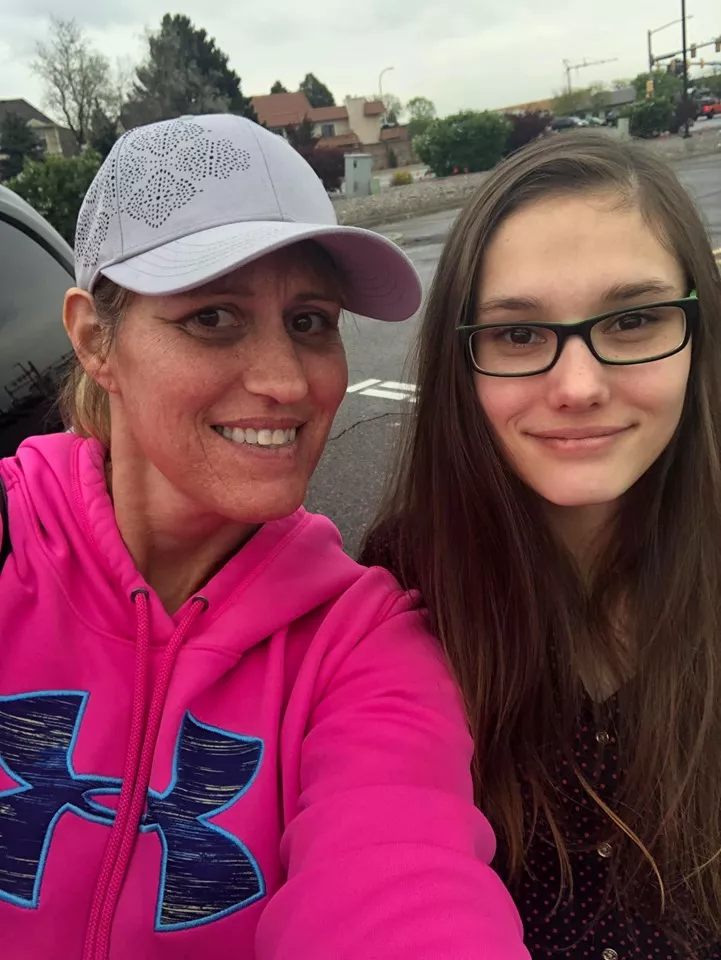 Cute daughter and mom