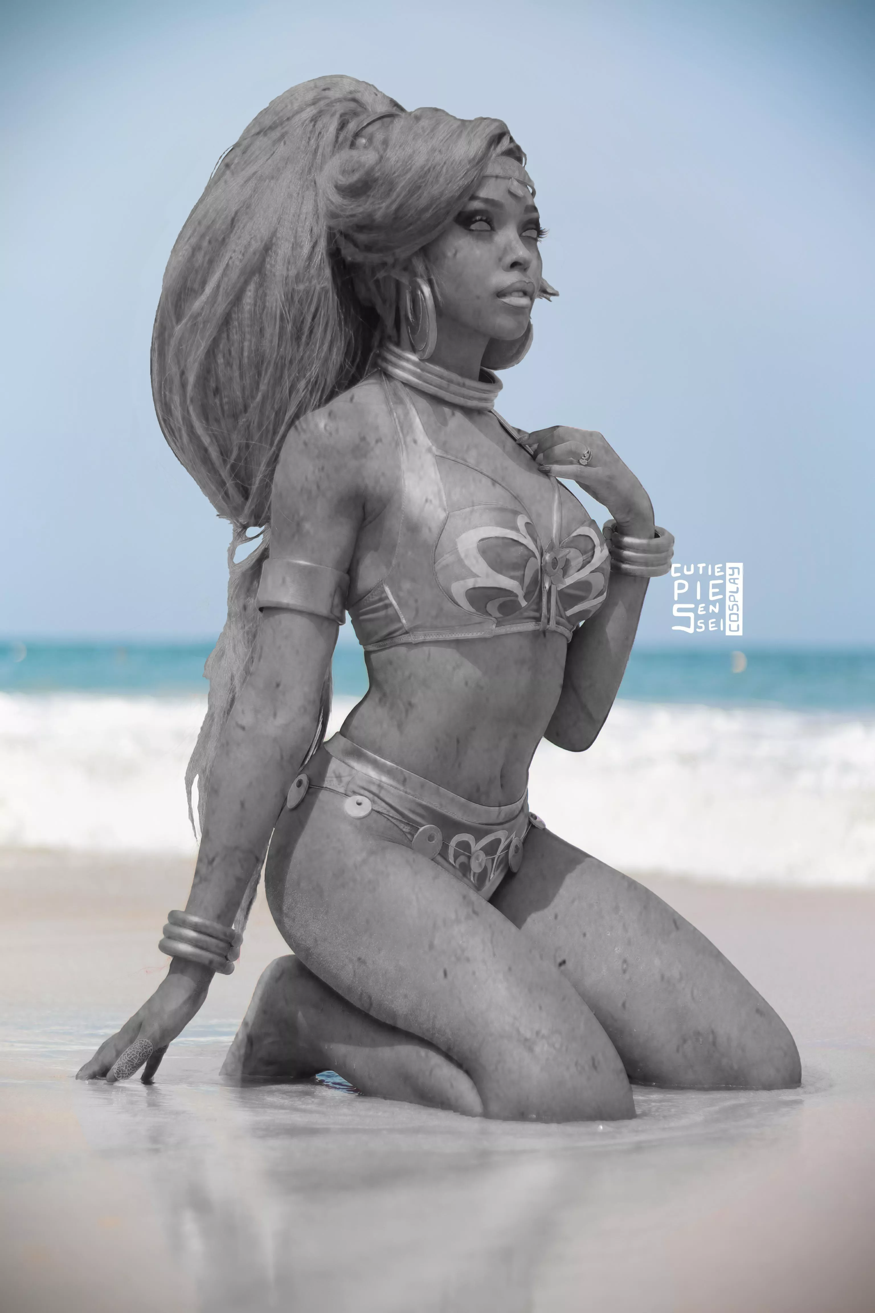 CutiePieSensei as Urbosa, turned into a stone statue