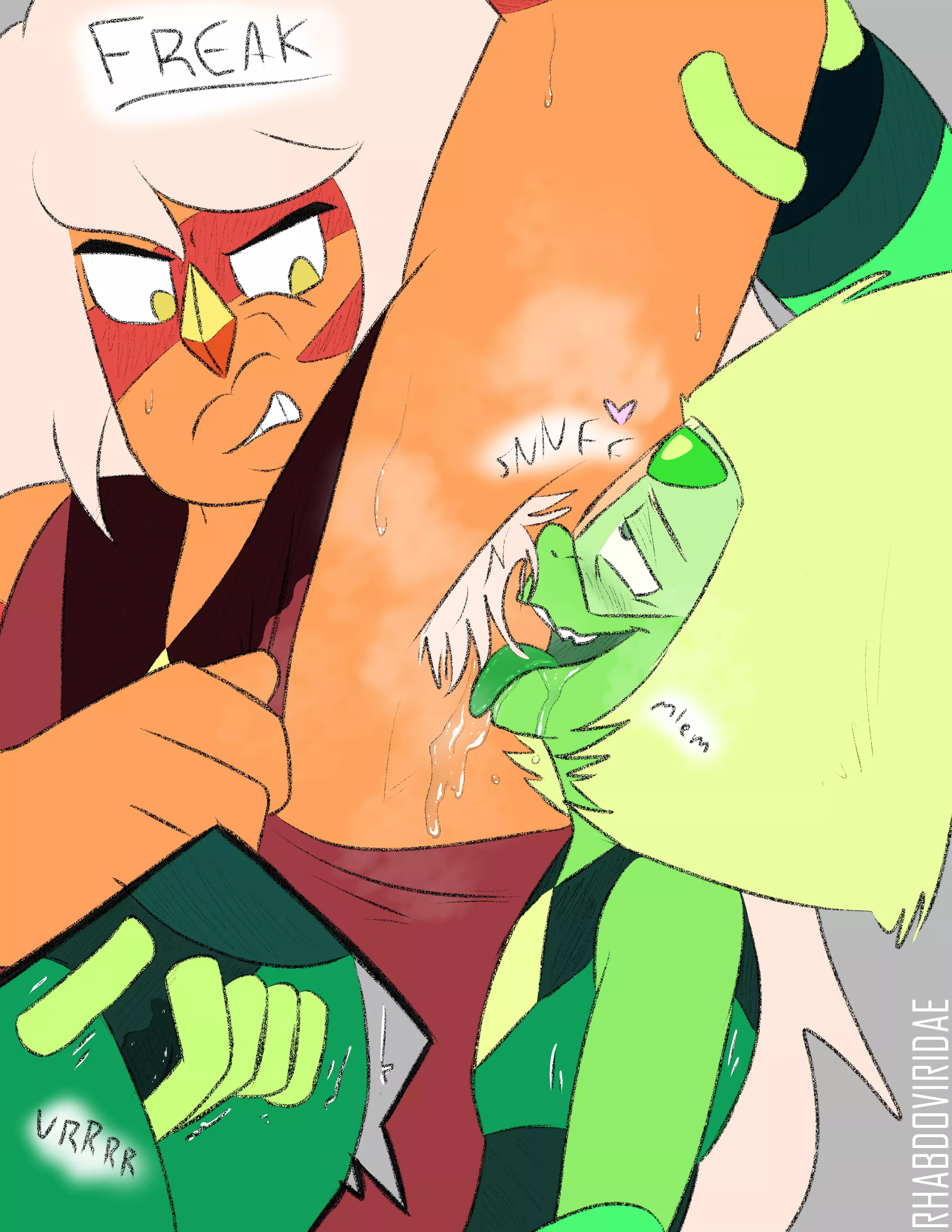 CW: musk/sweat Peridot worships Jaspers armpits CW: musk/sweat Peridot worships Jaspers armpits