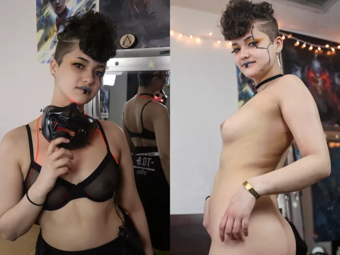 Cyberpunk Oni OC by MissStrawberryPunk