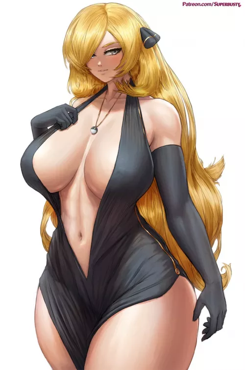 Cynthia looks good in black (Superbusty)