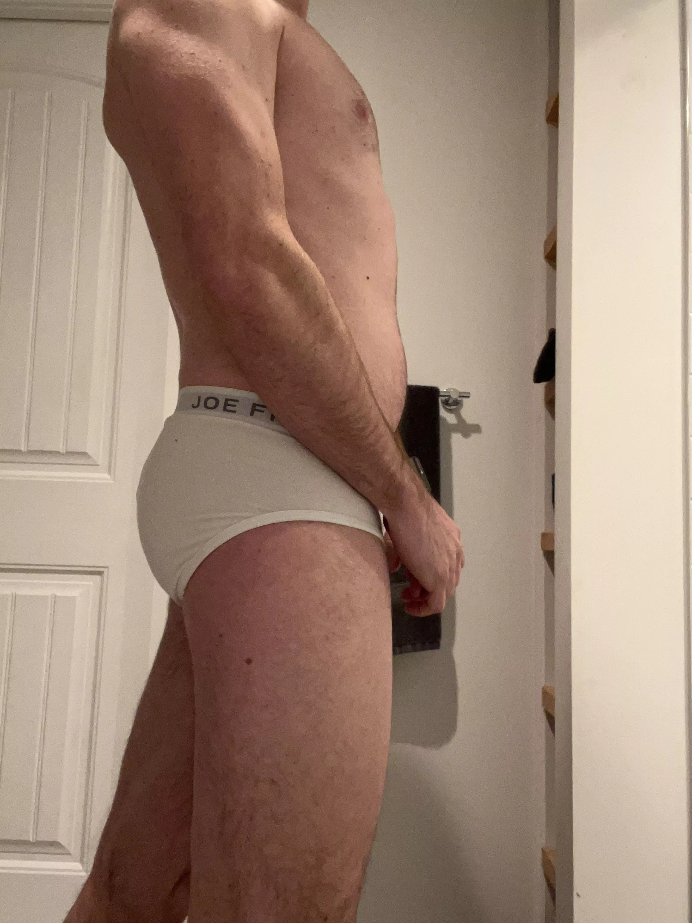 Dad in white briefs