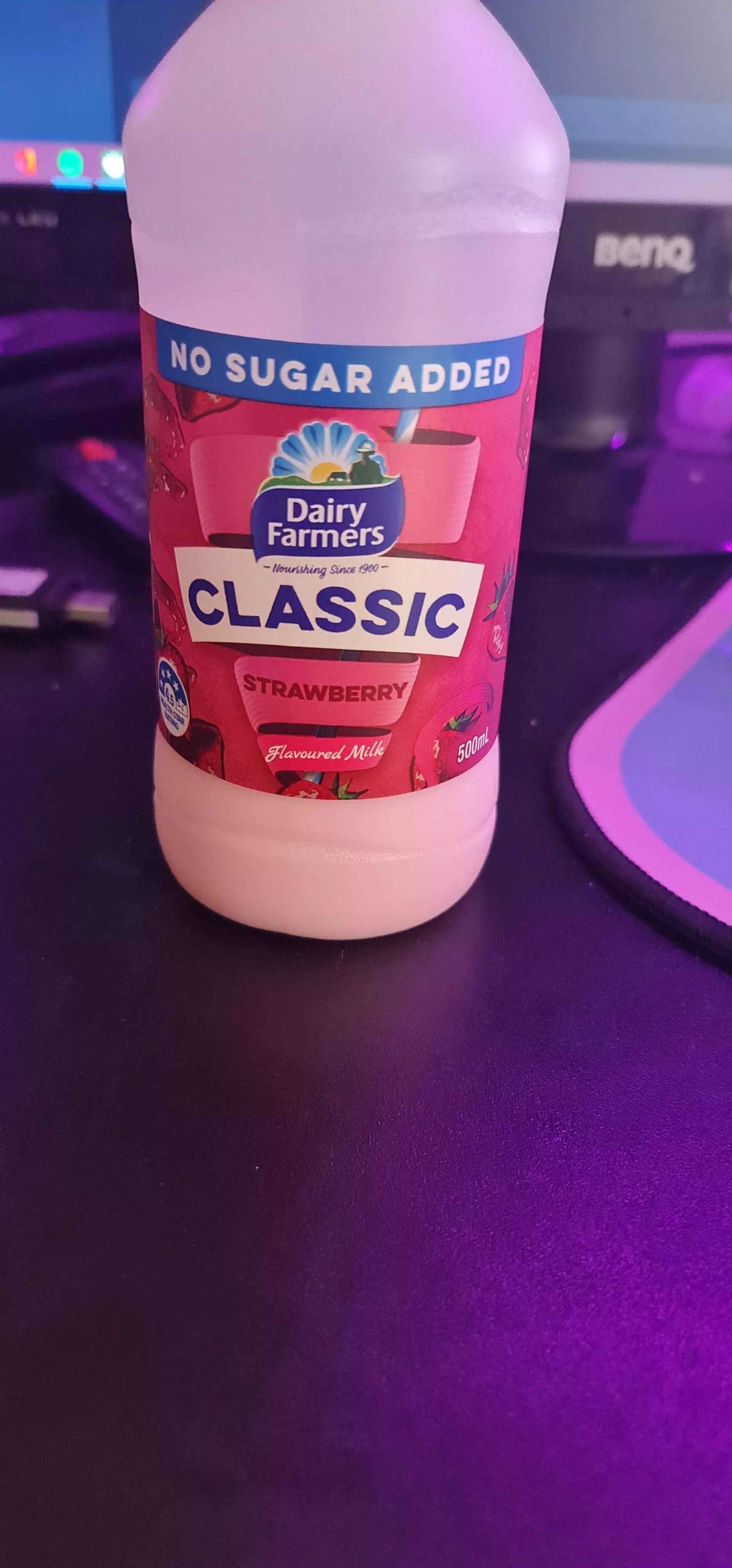 Daddy bought me strawberry milk because I haven't been feeling too good, he's the best 💕