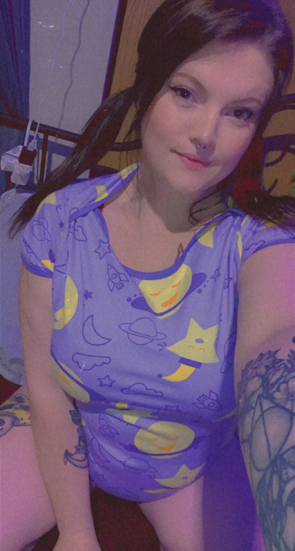 daddy got me my first onesie today 🪐🌜⭐️