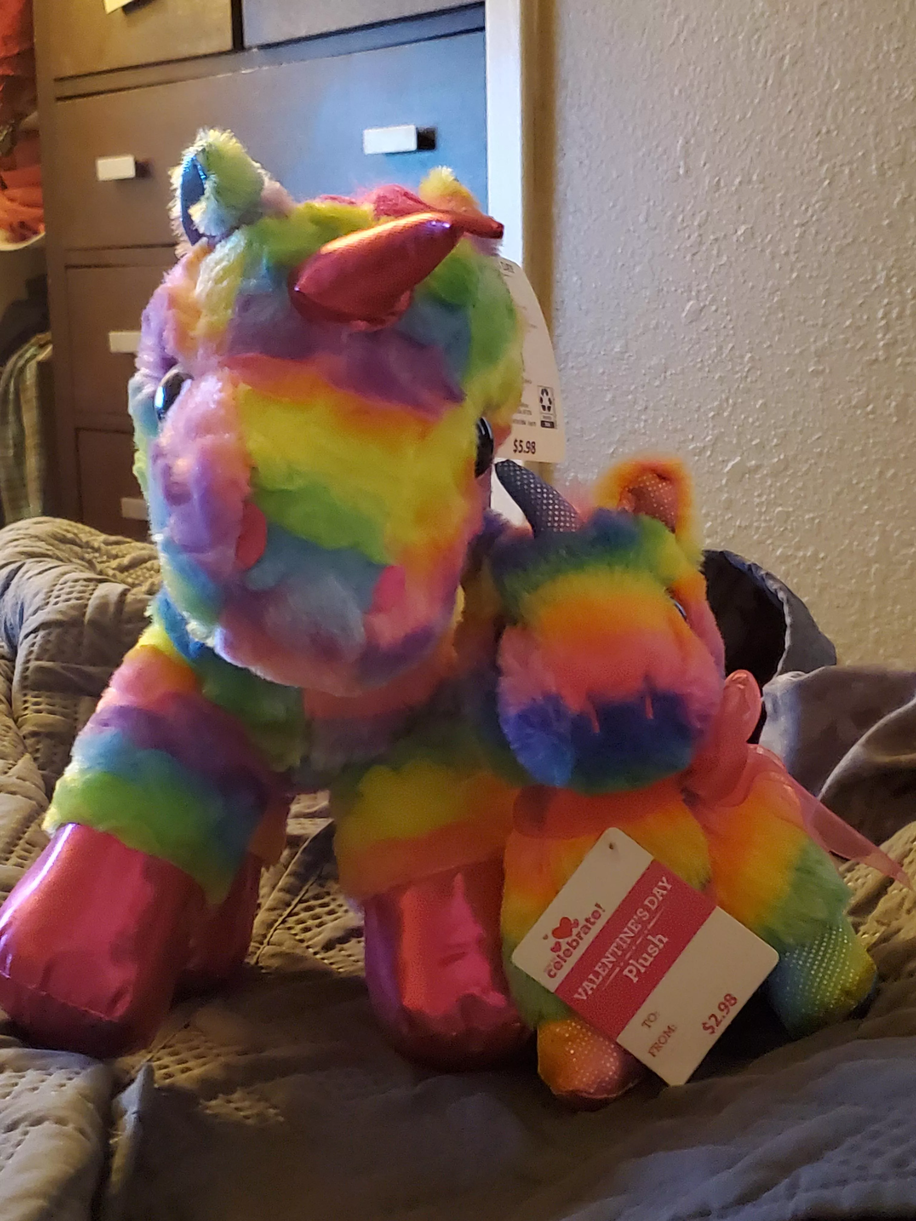 Daddy got me some new stuffies. Need some good names for them 🤔 😁🤗