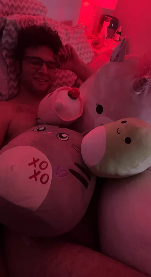 Daddy meeting some of my stuffies