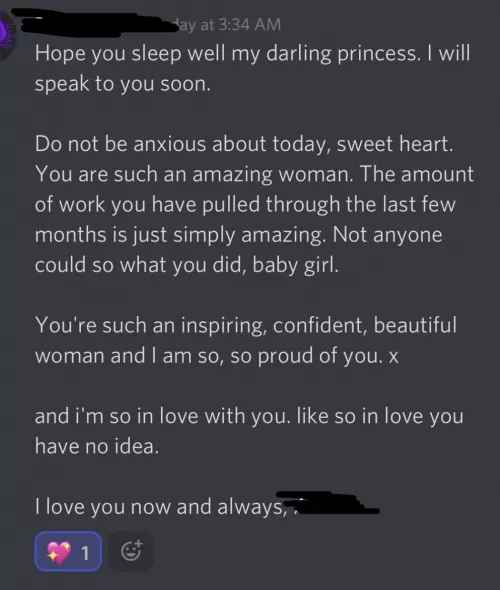Daddy sends messages when I fall asleep every night and I thought I’d share this one if anyone else needs to hear it 🥰🥰 I’m proud of you!