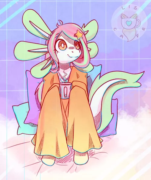 Daily furry drawing ; Day 7 - Sunday Sketch (Twitter: @LisCaffe)