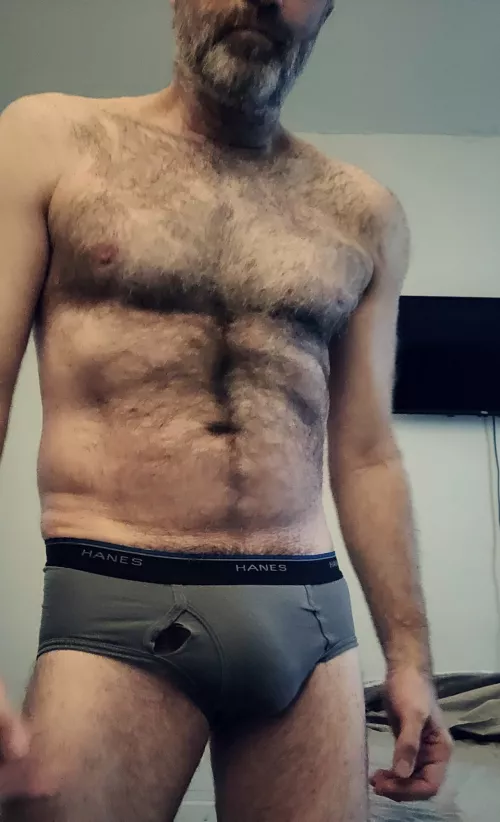 Damn! Have a hole in briefs! Need some new ones π