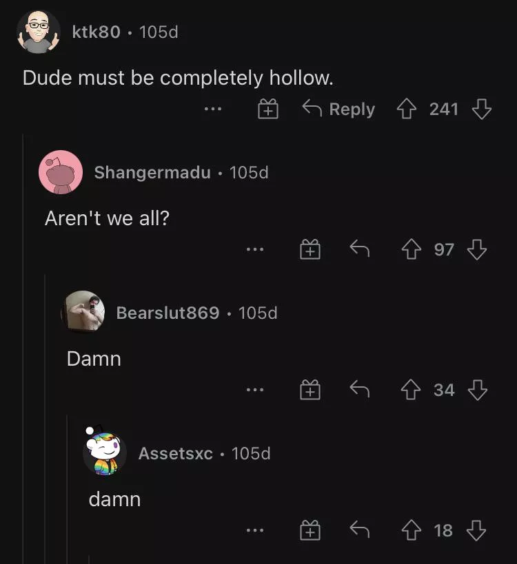 damn (this is on a porn subreddit don’t murder me)