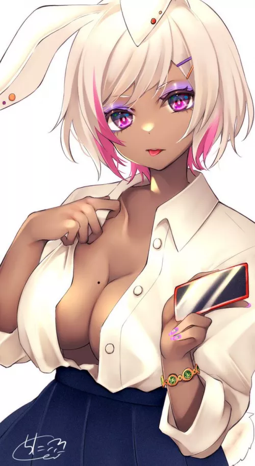 Dark skinned bunny girl