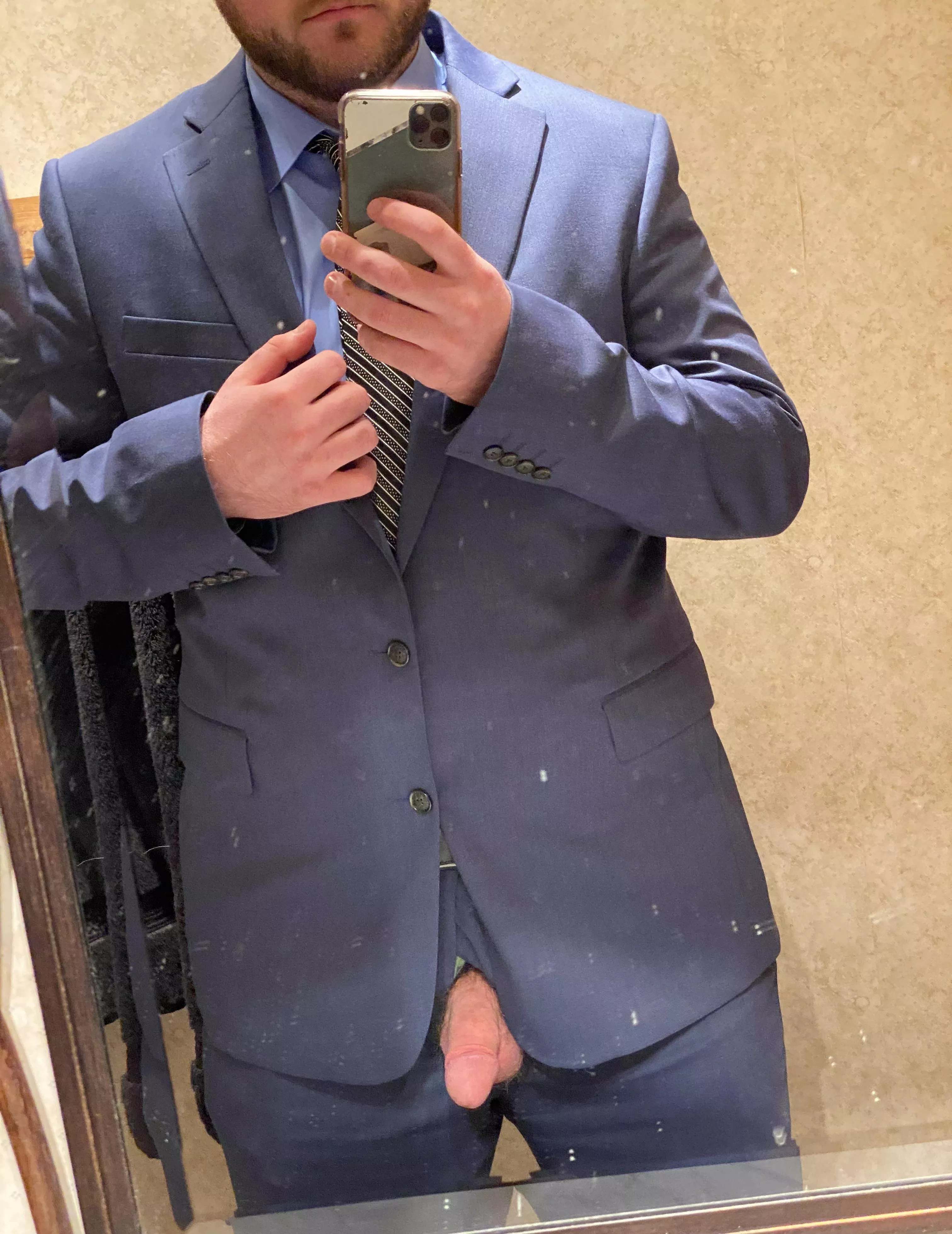 Dirty mirror. But feeling kind of sexy in my suit today