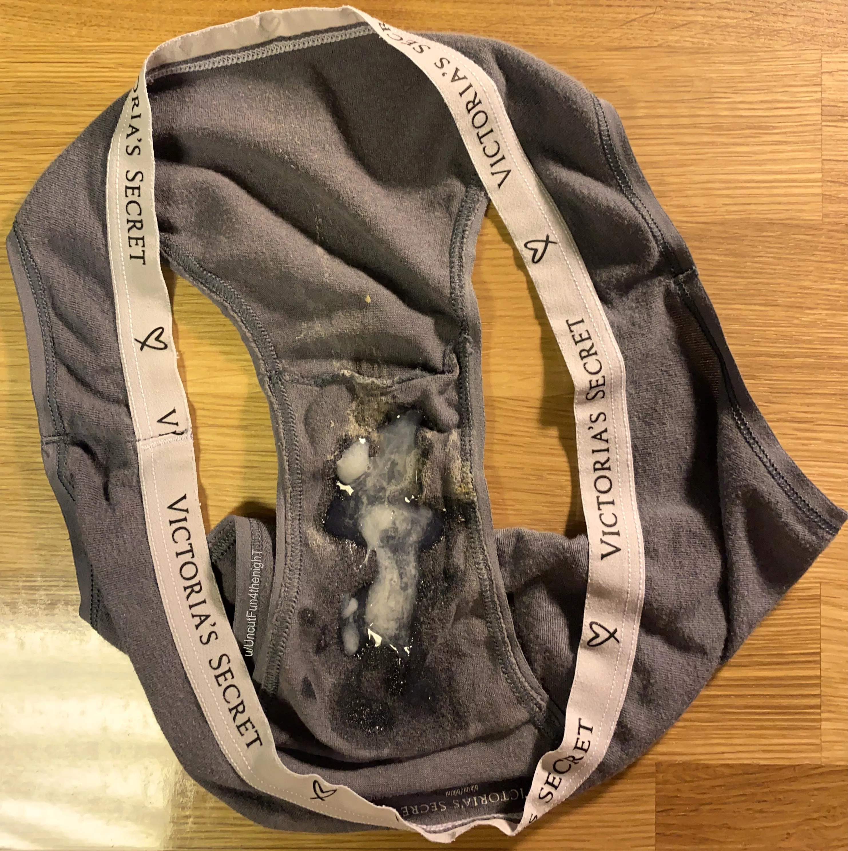 Dirty panties covered with a fresh load! Dirty panties covered with a fresh load!