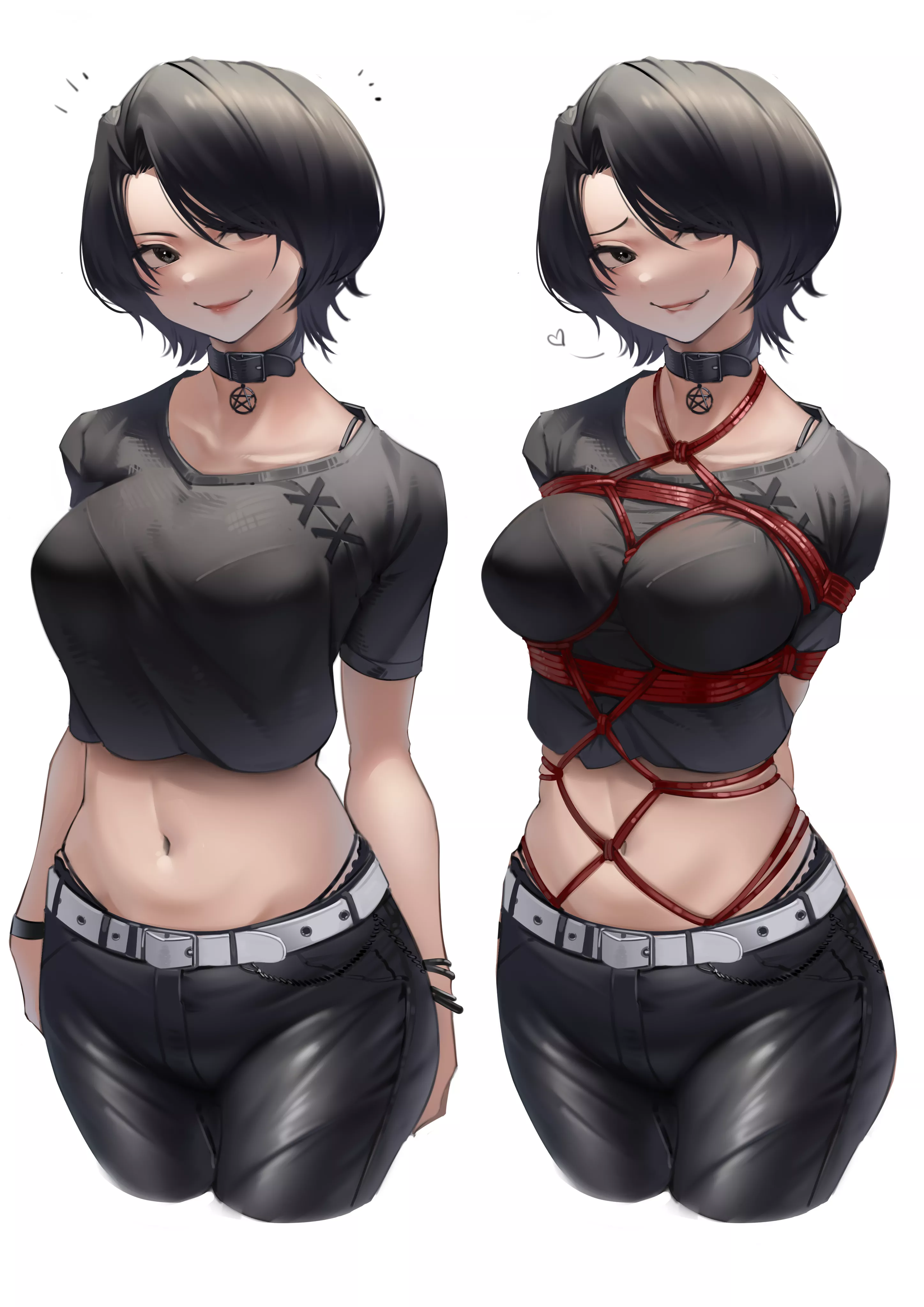 Do you like her better with or without her ropes? Do you like her better with or without her ropes?