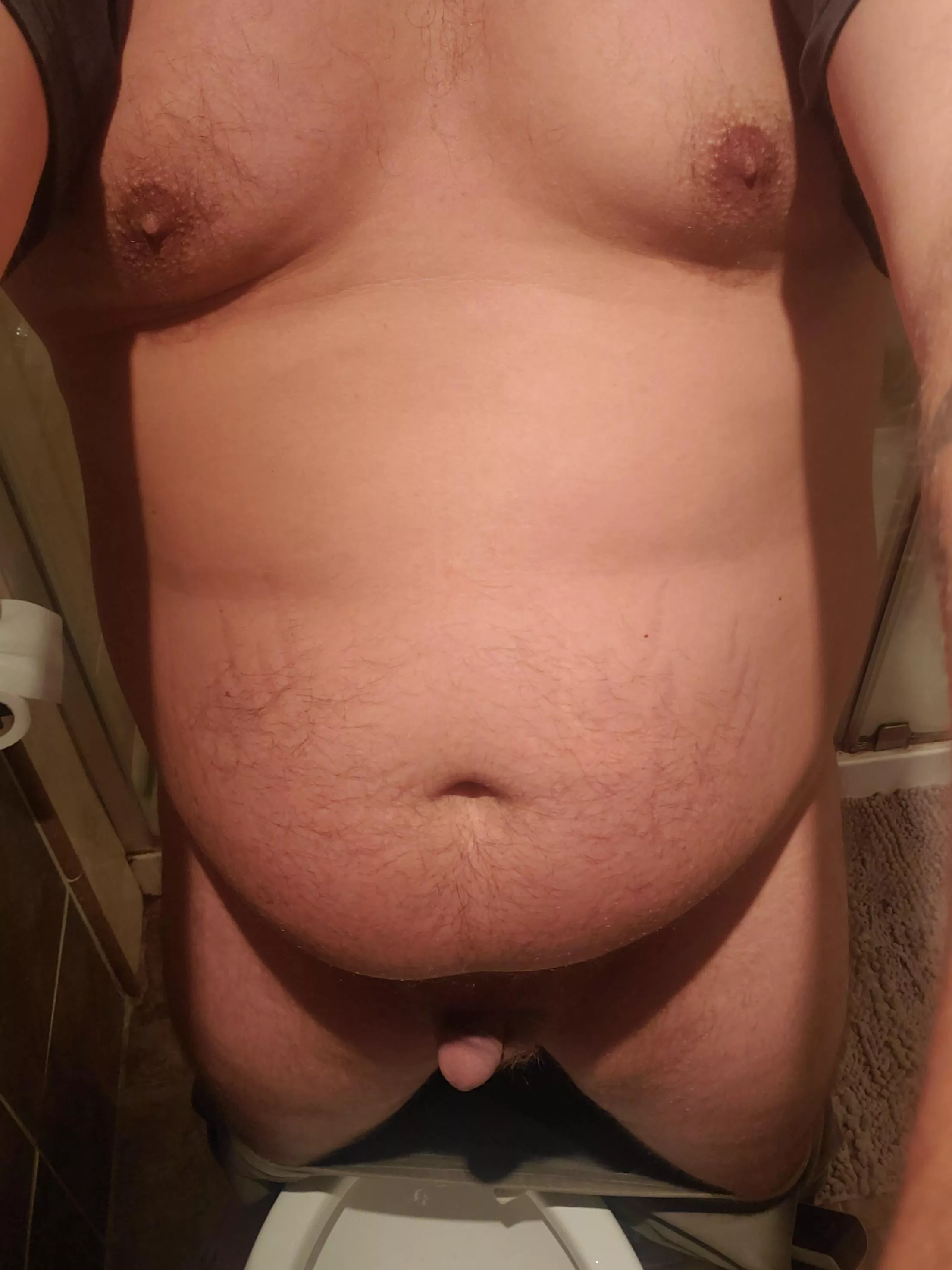 Do you like how my man tits are filling In? Love having my belly rubbed. Do you like how my man tits are filling In? Love having my belly rubbed.